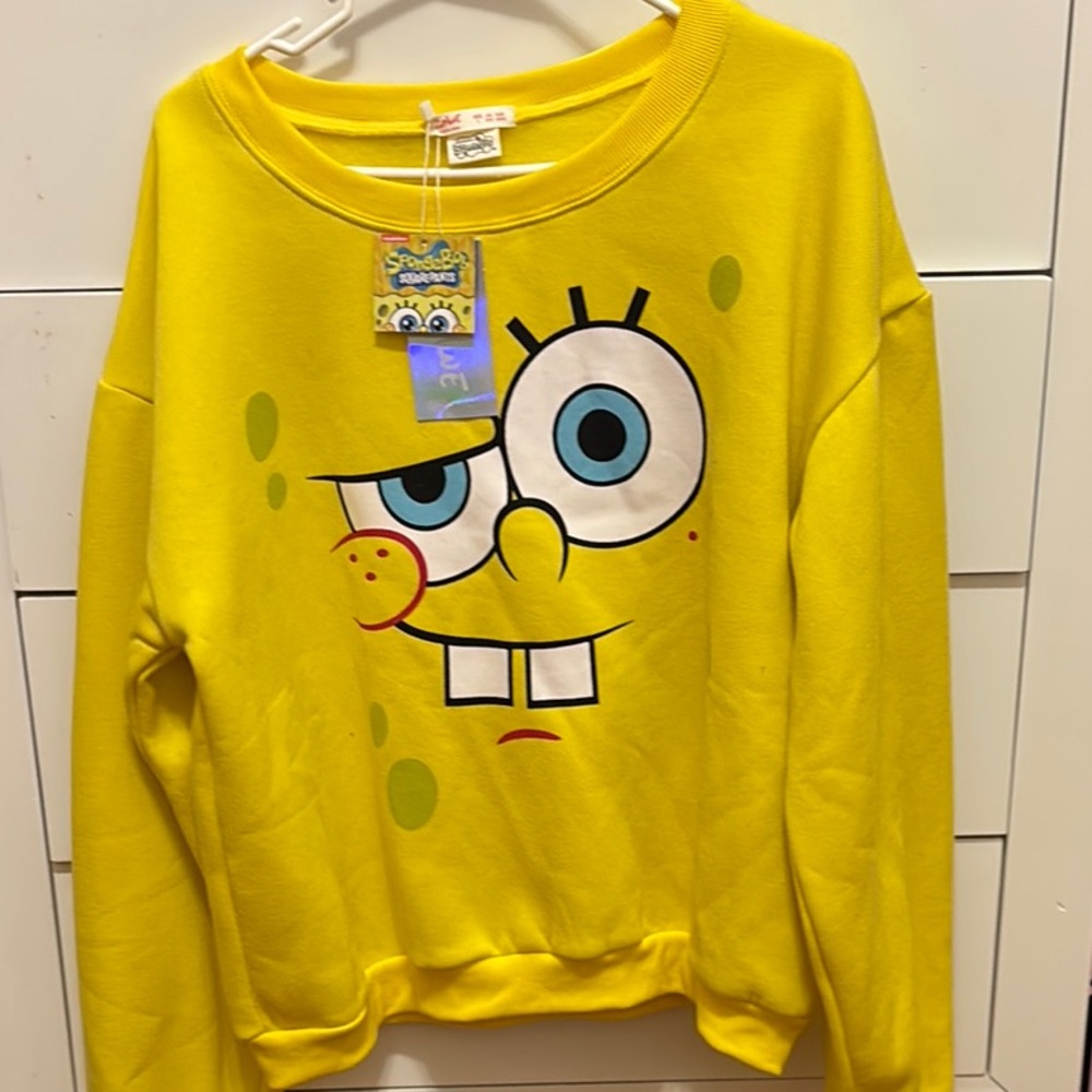 ROMWE X SPONGEBOB Nickelodeon Yellow Sweatshirt WITH TAGS! TikTok find!